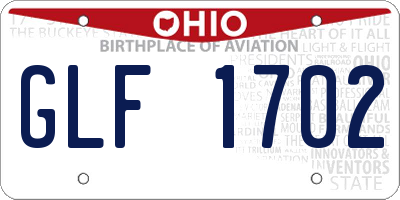 OH license plate GLF1702