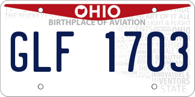 OH license plate GLF1703