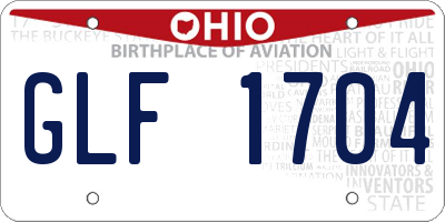 OH license plate GLF1704