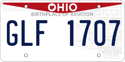 OH license plate GLF1707