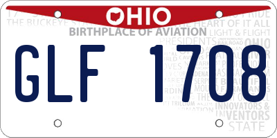 OH license plate GLF1708