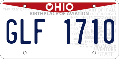 OH license plate GLF1710