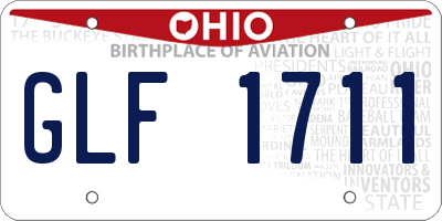 OH license plate GLF1711