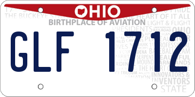 OH license plate GLF1712