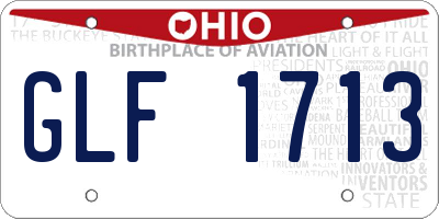 OH license plate GLF1713