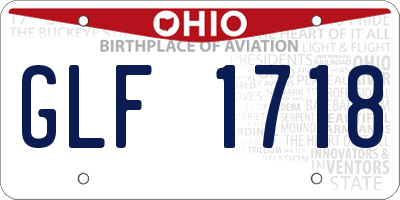 OH license plate GLF1718