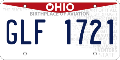 OH license plate GLF1721