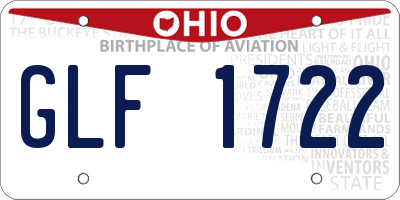 OH license plate GLF1722