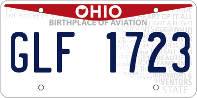 OH license plate GLF1723