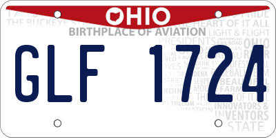 OH license plate GLF1724