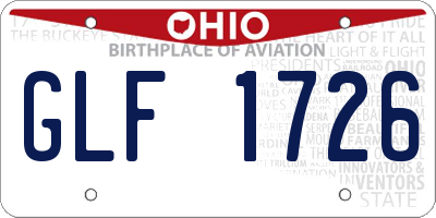 OH license plate GLF1726