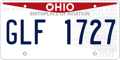 OH license plate GLF1727