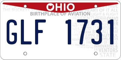 OH license plate GLF1731