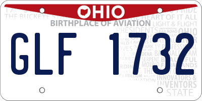 OH license plate GLF1732