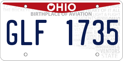 OH license plate GLF1735
