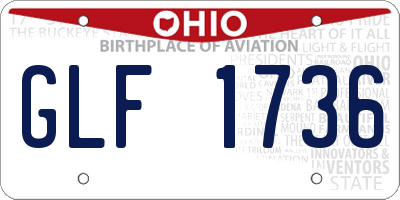 OH license plate GLF1736