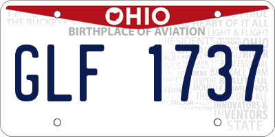 OH license plate GLF1737