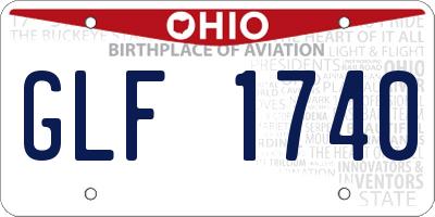 OH license plate GLF1740