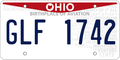 OH license plate GLF1742