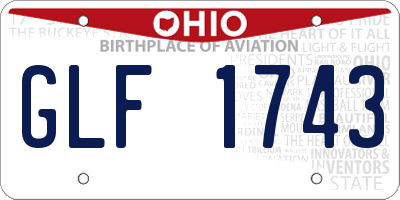 OH license plate GLF1743