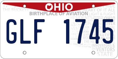 OH license plate GLF1745