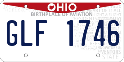 OH license plate GLF1746
