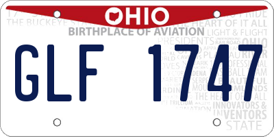 OH license plate GLF1747