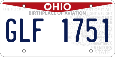OH license plate GLF1751