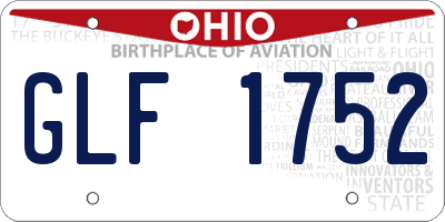 OH license plate GLF1752