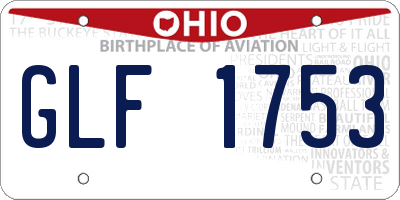 OH license plate GLF1753