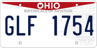 OH license plate GLF1754