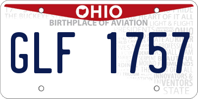 OH license plate GLF1757