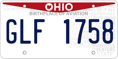 OH license plate GLF1758