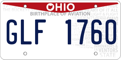 OH license plate GLF1760