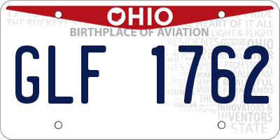 OH license plate GLF1762