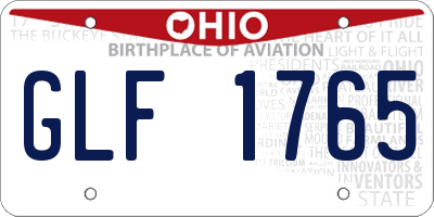 OH license plate GLF1765
