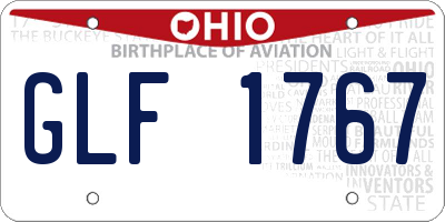 OH license plate GLF1767