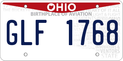 OH license plate GLF1768