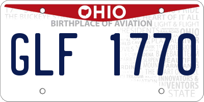 OH license plate GLF1770