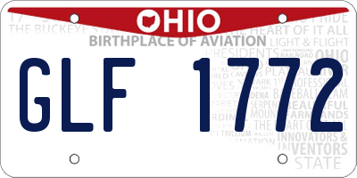 OH license plate GLF1772