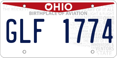 OH license plate GLF1774