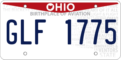 OH license plate GLF1775