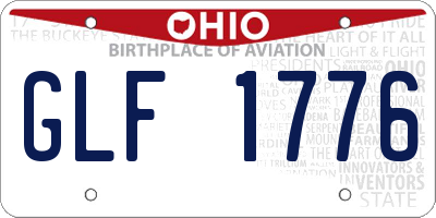 OH license plate GLF1776