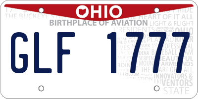 OH license plate GLF1777