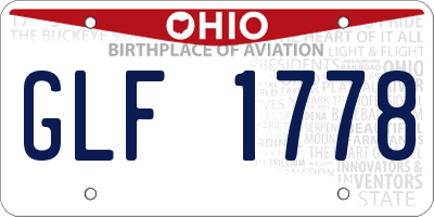 OH license plate GLF1778