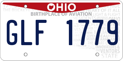 OH license plate GLF1779
