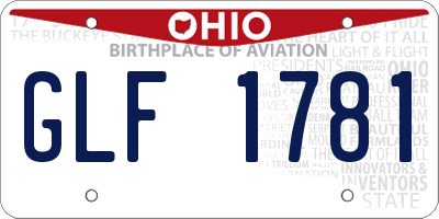 OH license plate GLF1781