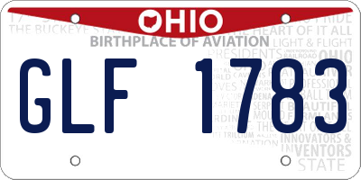 OH license plate GLF1783