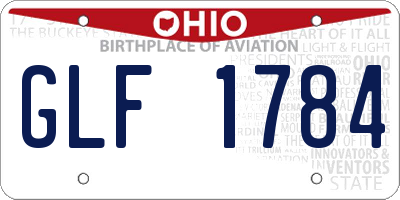 OH license plate GLF1784