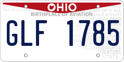 OH license plate GLF1785